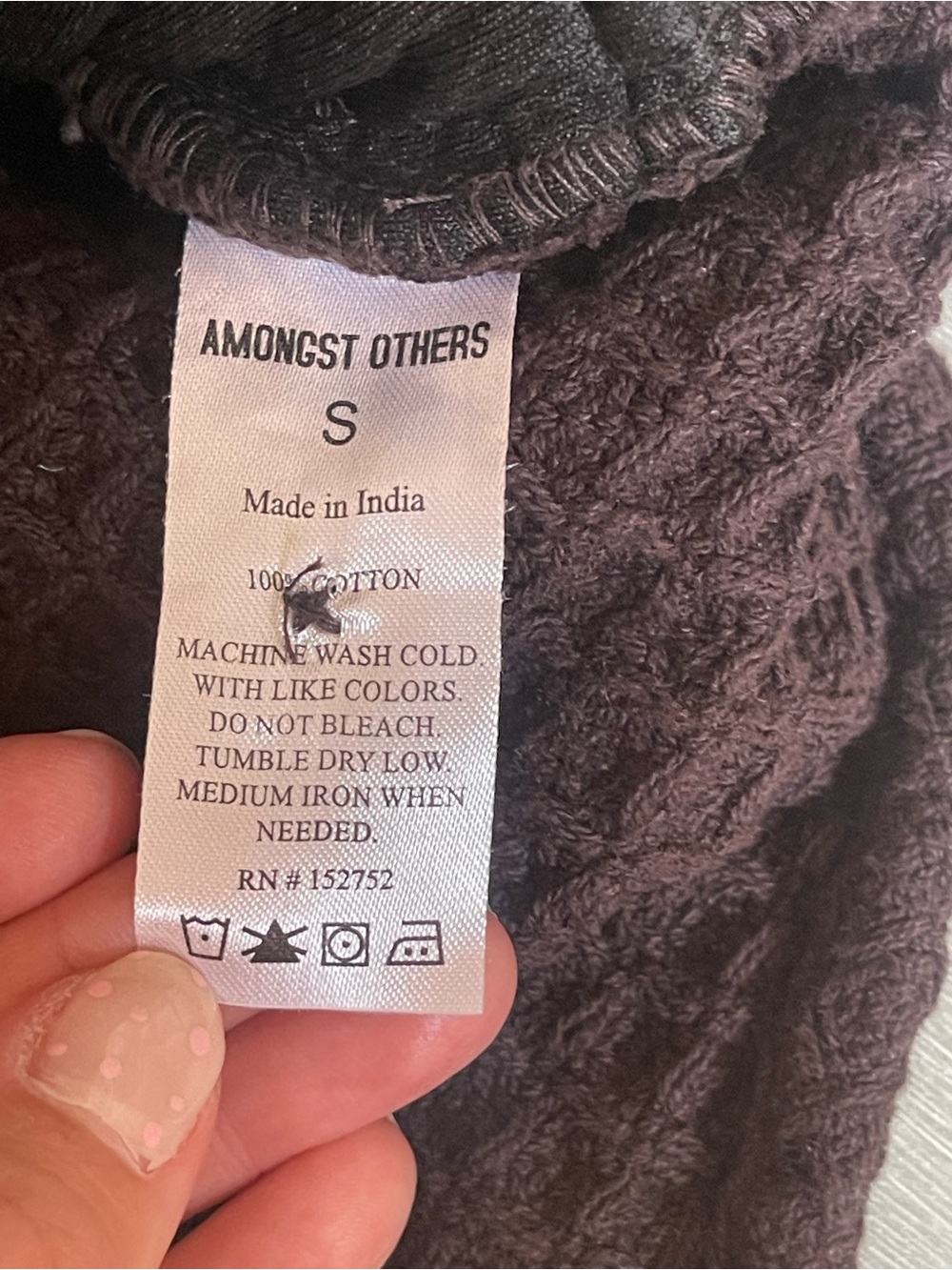 NWT Amongst Friends Waffle Knit Button-Up Shacket Jacket Chocolate Brown size S - Picture 9 of 10